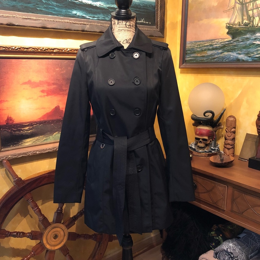 Express Black Trench Coat, Dress, Rain, Coat
